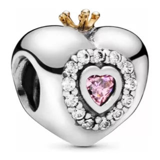 Charm Pandora En Plata Original Corazón De Princesa Rosa