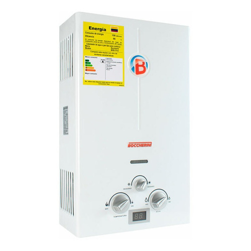 Calentador de agua a gas GN Boccherini MVB-TFI-6 blanco 120V