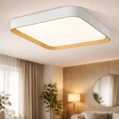 Plaf Galactic 45w 50x50x8cm Blanco Dinamico Blanco/madera Blanco