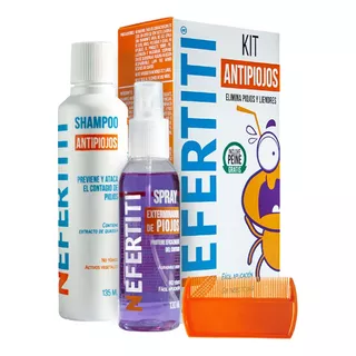 Kit Shampoo + Spray Nefertiti Anti Piojos Y Liendres + Peine