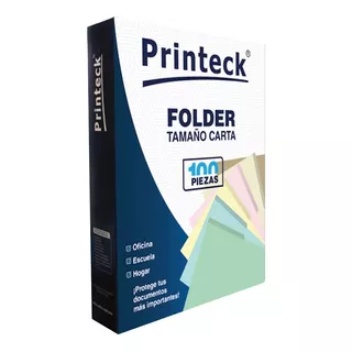 Folder Tamaño Carta Color Crema Printeck Caja Con 500 Pz