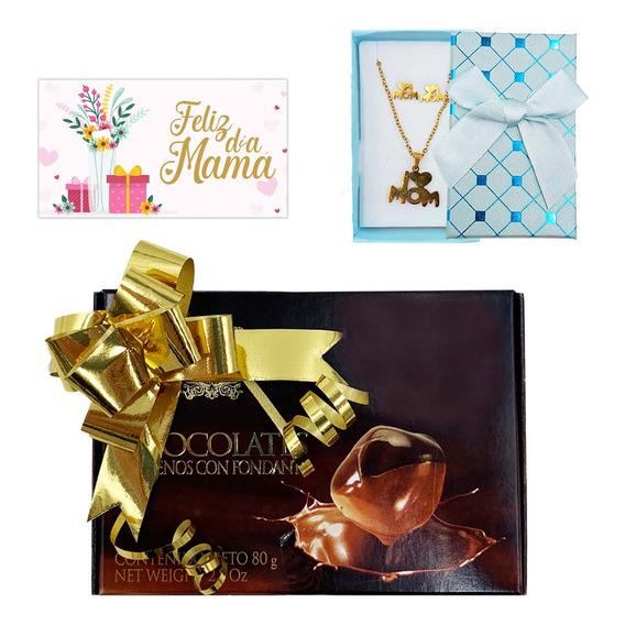Caja De Chocolates Regalos Dia De Las Madres Collar Mama 
