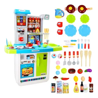 Cocina Niños Sonidos Cocción Y Agua Vapor Nevera Horno 98cm