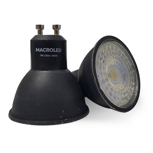 Lampara Led Dicroica 7w Negra Gu10 Macroled Color de la luz Blanco neutro