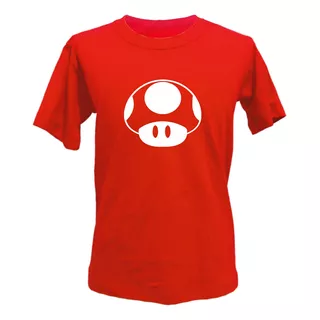 Camiseta Vermelha Infantil Cogumelo Toad - Super Mario
