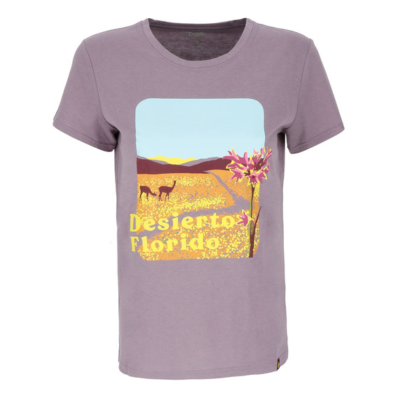 Polera Manga Corta Florido Women Purple Doite