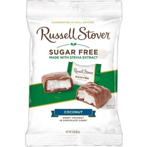 Russell Chocolate Relleno De Dulce De Coco Sin Azúcar 85 G