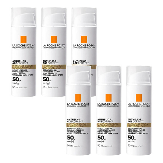 Combo X6 La Roche Posay Anthelios Fps 50 Age Sin Color 50 Ml