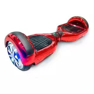 6 Polegadas Hoverboard Skate Eletrico Infantil Criança Bluetooth Bivolt Com Leds Colorido Roda Overboard Luuk Young Cor Vermelho Cromado (led Na Roda)