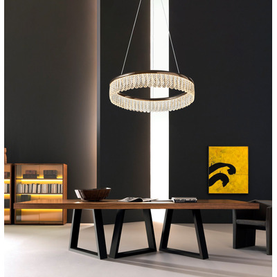 Colgante Aro Led Dorado L6524 24w 40cm Alta Potencia Mks  Dorado