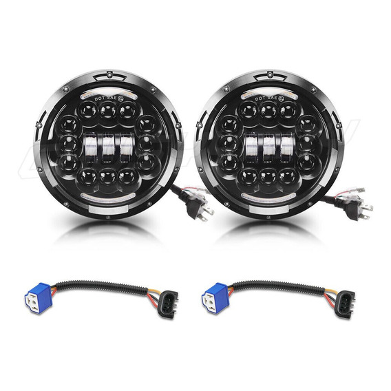 Faros Led H4 De 7 Pulgadas Para Wrangler Jeep Vocho, 3 Modos