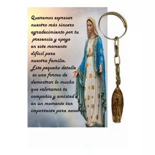 10 Llaveros Recuerdo Luctuoso Virgen Con Tarjeta