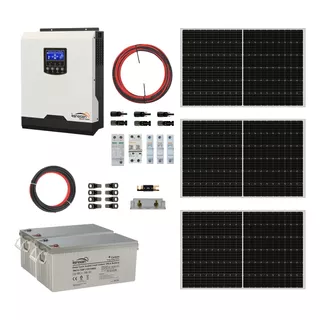 Kit Energia Solar Inversor Cargador 3kw 3200wh Día Renogen