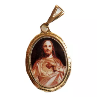 B. Antigo - Medalha Sacra Sagrado Coração De Jesus 2 Faces
