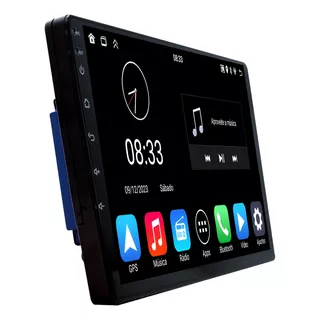 Multimidia Universal Slim Android 13 Auto 2gb Carplay 9p Cam