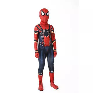 Fantasia Infantil Homem Aranha Marvel Ferro Dourada Luxo Top