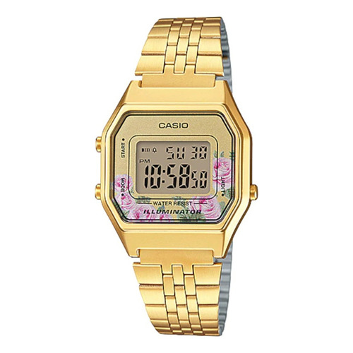 Reloj Casio La680wga-4cdf Mujer Vintage 100% Original Color de la correa Dorado Color del bisel Dorado Color del fondo Dorado