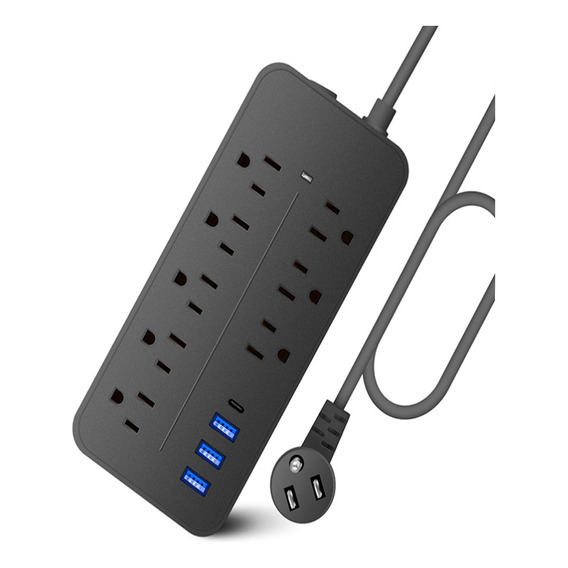 Regleta Cargador Multicontactos Con 8 Salidas 3 Usb 1 Tipo C