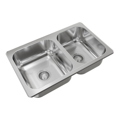 Pileta de cocina doble Johnson Acero R 63/18 F de acero inoxidable 304 pulido standard