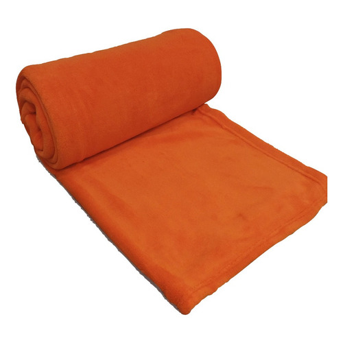 Frazada Mantra Coral fleece color naranja con diseño lisa de 240cm x 220cm