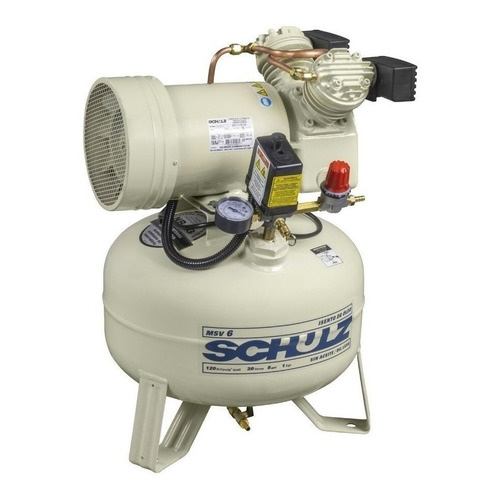 Compresor de aire eléctrico Schulz MSV 6/30 monofásico 29L 1hp 110V/220V 50Hz/60Hz blanco