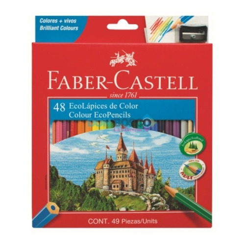 Eco Lápices De Color Faber-castell X48 Colores + Sacapuntas