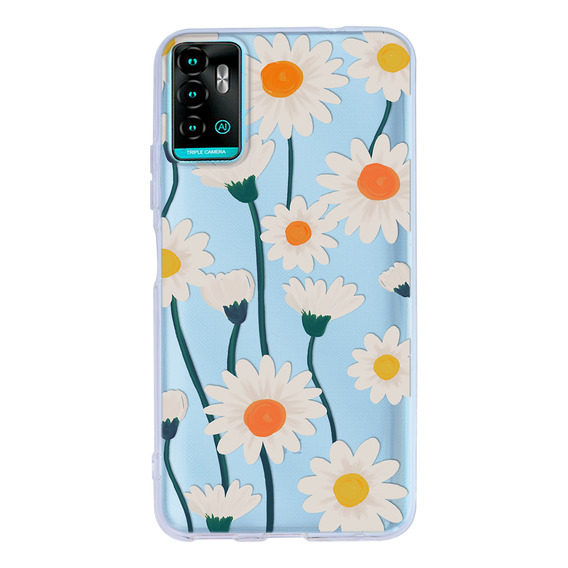 Funda Para Zte Para Mujer Flores Margaritas Uso Rudo Tpu