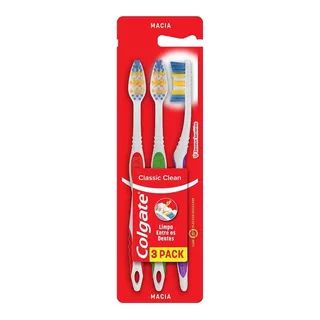 Escova De Dente Colgate Classic Clean 3 Unid.