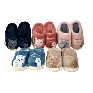 Pantufa Infantil Gatinho Com Sola Antiderrapante 32 Ao 36 