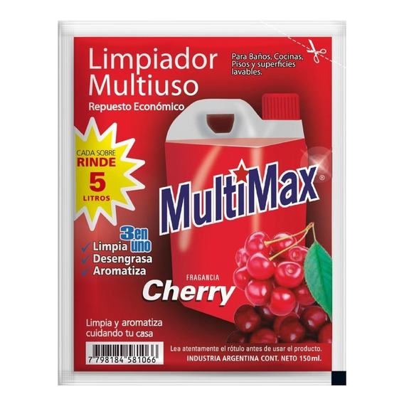 Limpiador Multimax Para Diluir Cherry Rinde 5 Litros X 150ml