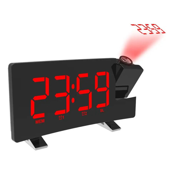 Reloj Digital Alarma Despertador Proyector Luz Led Holograma