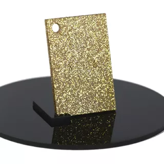 Lamina De Acrilico Glitter Oro Xt114 De 60x90cm En 3mm