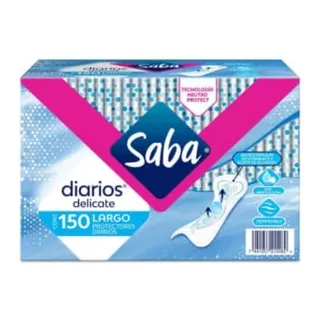 Protectores Diarios Saba® Largos Anti Irritación, 150 Piezas