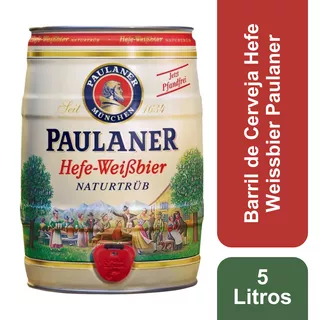 Barril Cerveja Paulaner Hefe Weissbier Naturtrub 5 Litros 