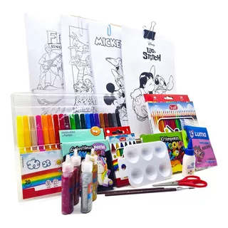 Mega Kit Arte Niños Set Infantil + Dibujos Para Pintar B 