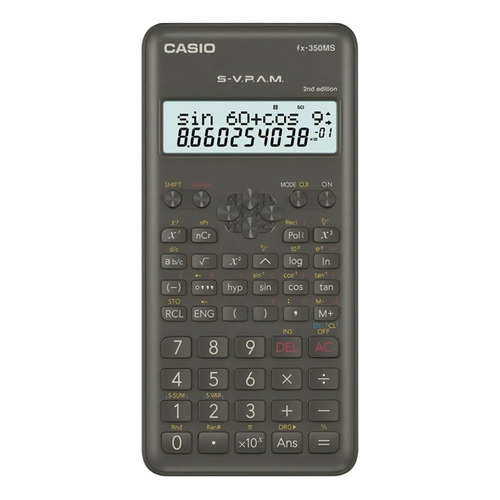 Calculadora Cientifica Casio Fx-350ms 2 240 Funciones Negra Color Negro