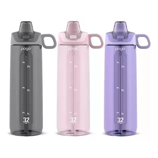 Botella Pogo Para Agua Tritan 3 Pack 887ml 32oz C/u Color Gris - Rosa - Morado