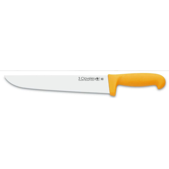 Cuchillo Carnicero Mango Amarillo 12'' 3 Claveles