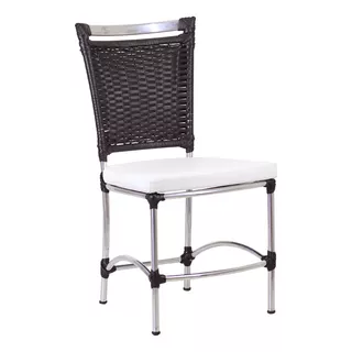 Cadeira Alumínio E Fibra Sintética Jk Cozinha Edicula Varand Cor Tabaco