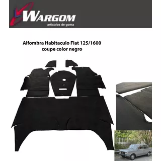 Alfombra Habitaculo Fiat 125/1600 Color Negro Coupe