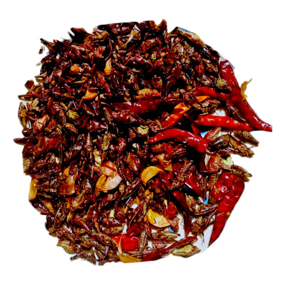 1 Kg  Chapulines Oaxaca Ajo Y Chile Oaxaqueños Grandes