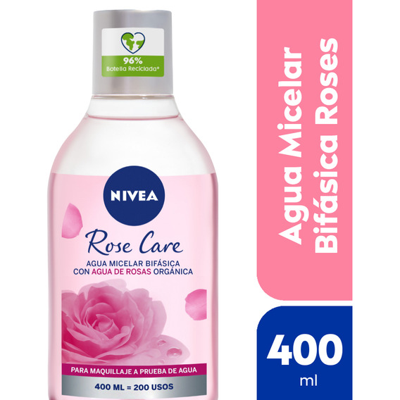 Agua Micelar Bifásica Nivea Rose Care 400 Ml