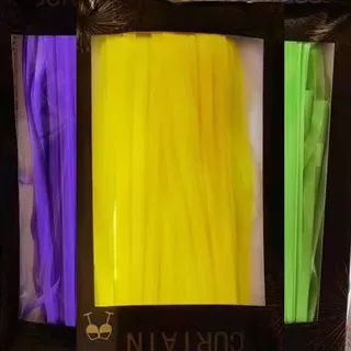 Cortina Fluor Neon, Tiktok, 1x2m, Amarillo Fluor, Brillo Uv