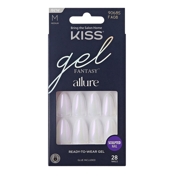 Uñas Postizas De Gel Kiss - Fantasy Allure White