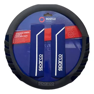 Funda Cubre Volante Sparco Negro Azul Hombreras Deportivo