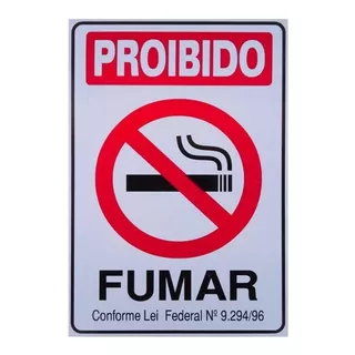 Kit 20 Placa De Sinalização Sinalizando Proibido Fumar 20x30