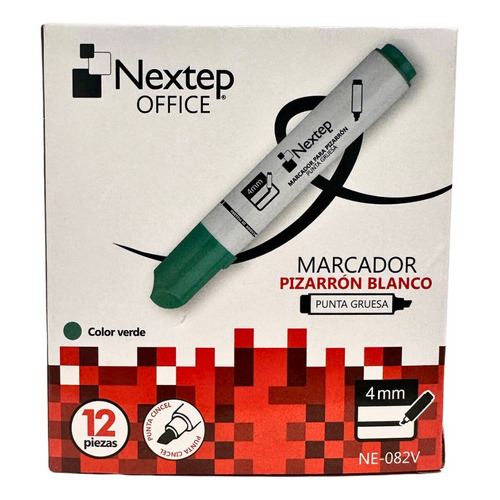 Marcador Para Pizarrón Blanco Nextep Con 12 Piezas Color Verde