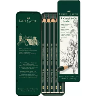 Lapiz Grafito Faber-castell Graduados Castell 9000 Jumbo X5