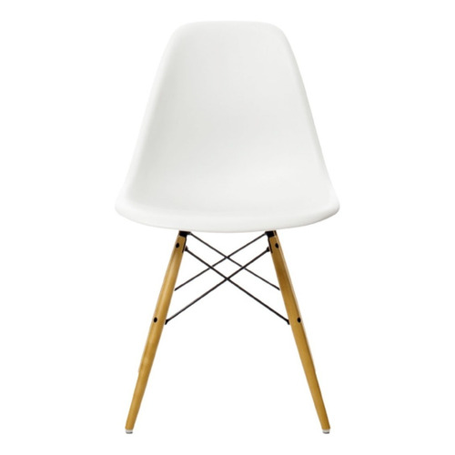 Silla De Comedor Plástico Diseño Dsw Madera - Eames X 4 Color de la estructura de la silla Blanco Color del asiento Blanco