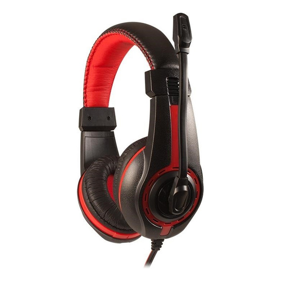 Auricular Gamer Con Microfono Pc Noga Stormer St-819 Headset Color Negro con rojo